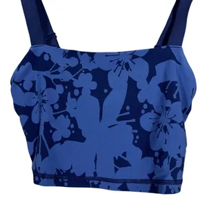 OFFLINE by Aerie Real Me Recharge Floral Sports Bra Blue Yoga Crop Top Size M thumbnail 2