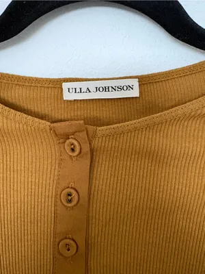 Ulla Johnson Kara Puff Sleeve Ribbed Top Tapenade thumbnail 6