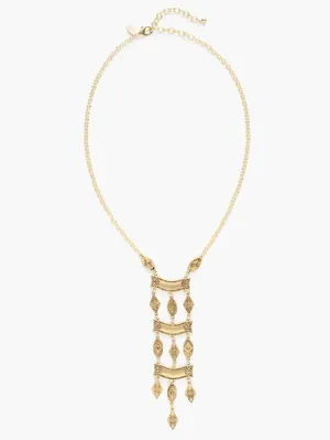 NEW Chico’s Mia Ladder Necklace in Gold , New without Tag SOLD OUT thumbnail 3