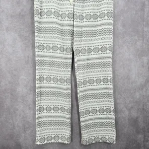 Old Navy White Gray Fleece Snowflake Sleep Pajama Bottoms‎ Pants M Medium thumbnail 4