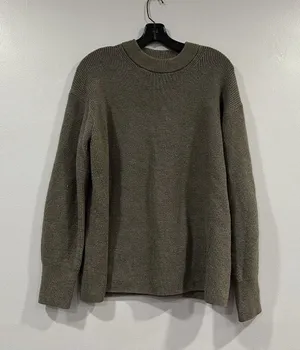 Lululemon Merino Wool-Blend Ribbed Crewneck Sweater Heathered Nomad Sz 8 thumbnail 1