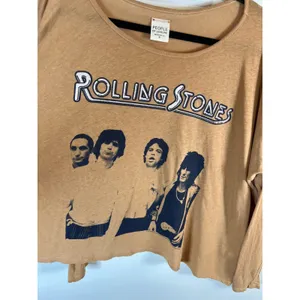 People of Leisure‎ Rolling Stones Graphic Long Sleeve T-Shirt Tan Small Made USA thumbnail 3