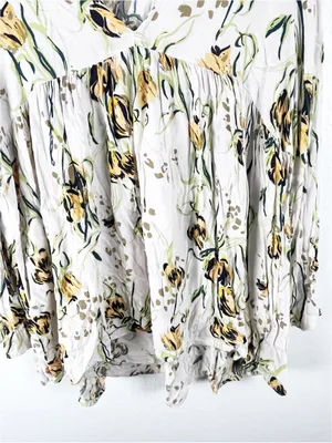 FREE PEOPLE Bella Floral Long Sleeves V-Neck Tunic Top Size Medium Boho Casual thumbnail 9