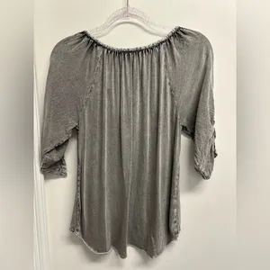Solitaire Charcoal Acid Washed  Embroidered Blouse thumbnail 2