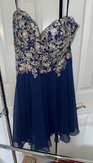 Faviana Blue formal short dress thumbnail 1