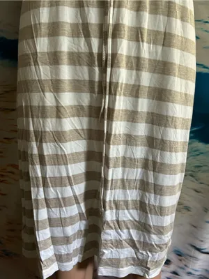 Calvin Klein Beige & White Striped Knit Dress with Mesh Yoke SZ 8 NWT thumbnail 8