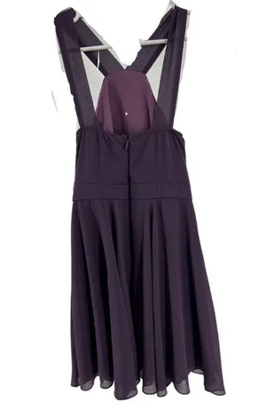 Lulu’s plum short formal dress NWT small halter layers flowy dance wedding party thumbnail 3