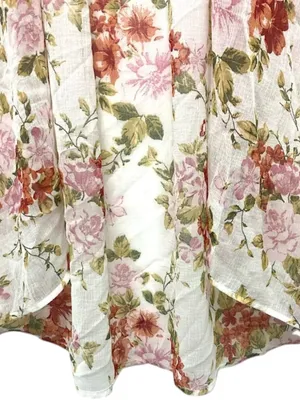 American Eagle Ivory Floral Kimono Duster M Boho Cottagecore Flutter Sleeve thumbnail 12