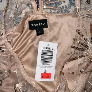 Elegant New Torrid Embroidered Mesh Babydoll Top! thumbnail 6