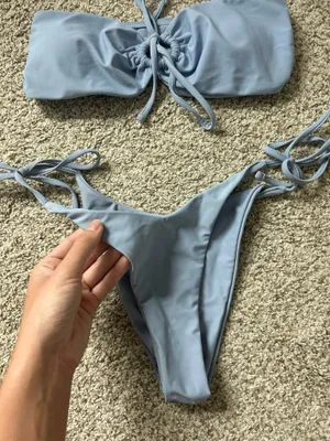 Dusty Blue Bikini Set Shein thumbnail 3