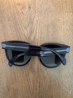 Celine Black Round Acetate Sunglasses with Gradient Lenses thumbnail 3