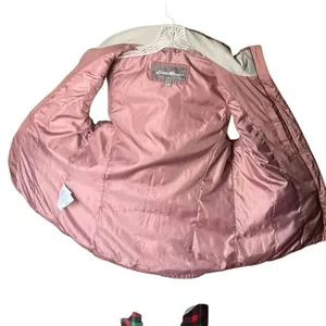 Eddie Bauer Down Filled Dusty Rose Quilted Puffer Vest Size M Hiking #762 thumbnail 9