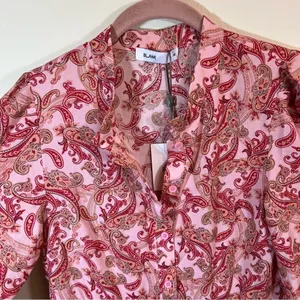 ✨ Dress Blank Printed Tiered‎ Maxi Dress Pink XS NWT NO BELT thumbnail 4