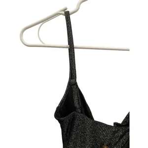 NWOT Dixxon Supreme Metallic One Piece Swimsuit XS Silver Sparkle High Cut thumbnail 9