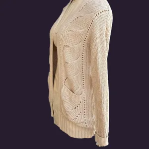 Cream duster knit cardigan Sz small thumbnail 2