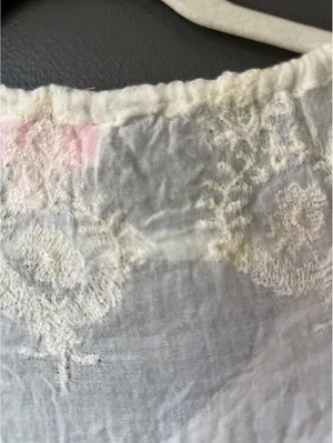 Gharani Strok White Embroidered Sheer Long Sleeve Blouse Size Small thumbnail 11