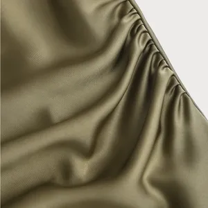 Rihoas Green Satin Boat Neck Slip Midi Dress thumbnail 8