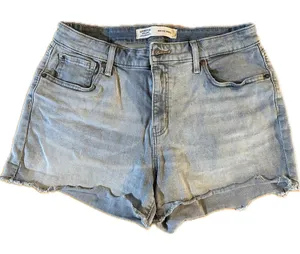 Women's Levi’s High Waist Light Wash Denim Shorts 31/12‎ Frayed Hem thumbnail 1