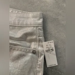NWT Old Navy Size 8 Silver Shine Metallic Zip Stretch Denim A Line Mini Skirt thumbnail 10