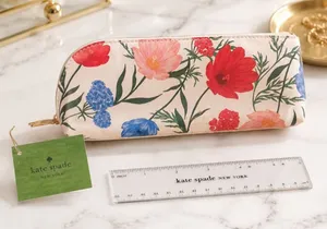 NEW Kate Spade New York Blossom Pencil Case with 6” Ruler NWT thumbnail 1