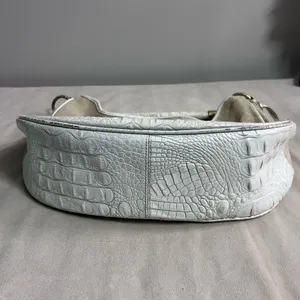 🤍 Brahmin Croc Embossed Leather & Woven Shoulder Bag Ivory 🤍✨ thumbnail 7