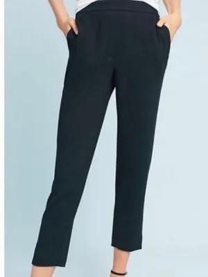 Anthropologie Essential Pull On Trouser Pants Women’s Size Small Black Office thumbnail 1