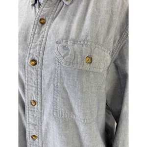 Carhartt Womens Blue Chambray Button Down‎ Shirt 100% Cotton Long Sleeve M thumbnail 2