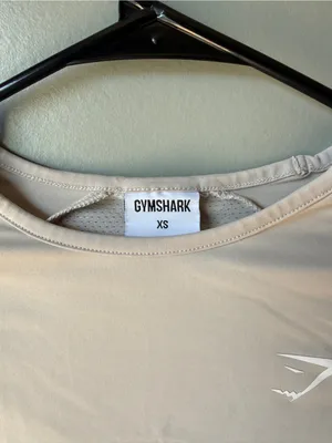 Gymshark Women’s XS Long Sleeve Cropped Athletic Workout Top Beige thumbnail 4