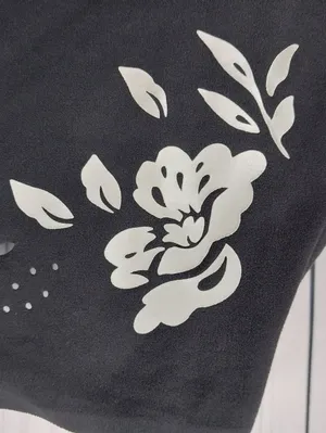 Athleta Black Floral Conscious Eyelet Racerback Cropped Activewear Tank Top thumbnail 2