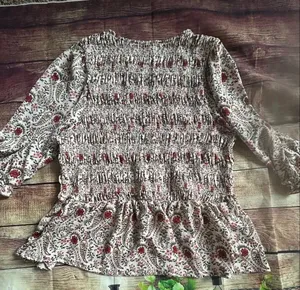 Melloday Smocked Peplum Top Size XL thumbnail 5