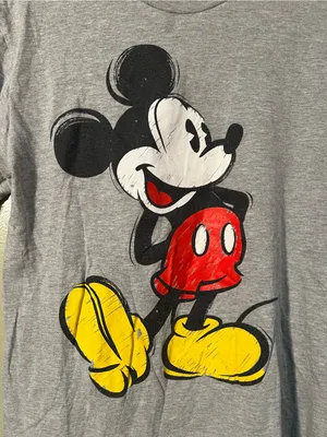 Disney Unisex Size Small T-Shirt Light‎ Gray Mickey Mouse Graphic Short Sleeve thumbnail 4