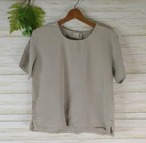 Focus Casual Life Taupe Boxy Lagenlook Minimalist Tee thumbnail 1