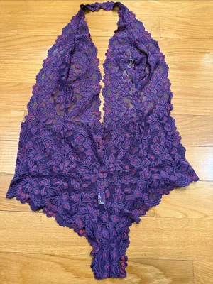 Frederick’s of Hollywood halter lace teddy size large . thumbnail 1
