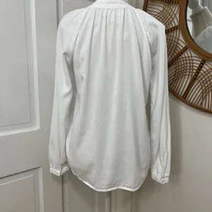 Anthropologie Cloth & Stone Becky Blouse‎ S White Boho Pirate Classic Capsule thumbnail 4