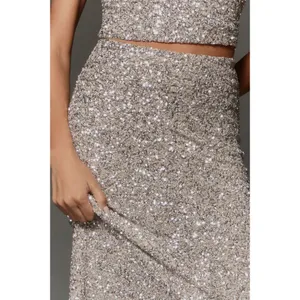 Anthropologie Tilda Sequin Maxi Slip Skirt XL thumbnail 3
