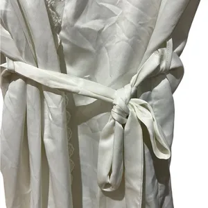 Flora Nikrooz White Silky Robe with Lace Trim - Women’s Size XL thumbnail 3