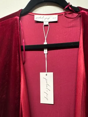 Darby long wrap around dress in burgundy color s thumbnail 4