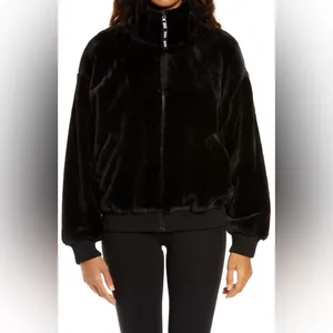 Ugg Laken Mock Neck Fleece Jacket in Black Size Medium thumbnail 2