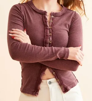 Free People We The Free Green It’s On Cardi Ribbed Button Down Cardigan thumbnail 1