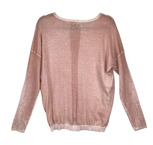 Blanc Noir Womens Boyfriend Sweater‎ Size Large Pink Long Sleeve 100% Cotton thumbnail 6
