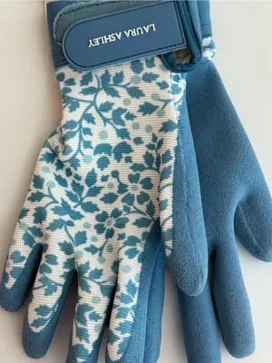 Laura Ashley nwt size small Blue Floral Garden Gloves thumbnail 2
