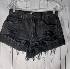 Abercrombie & Fitch Distressed Frayed Hem Cutoff Grunge 90's Punk Denim Shorts thumbnail 1