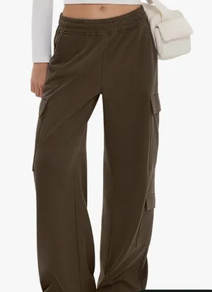 Cargo Straight Leg Sweatpants Green thumbnail 1
