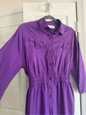 SEA New York Tabitha Purple Jumpsuit Size 00 Game Day Mardi Gras thumbnail 11
