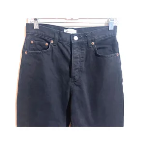 Zara Straight Leg Jeans Womens‎ 4 Black Excellent High Waisted Cotton Denim thumbnail 5