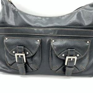 Liz Claiborne vintage Black Textured Shoulder Bag with Adjustable Strap thumbnail 3