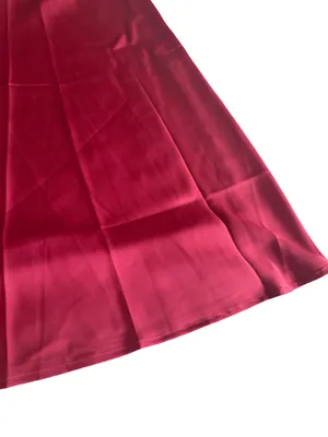 New Fashion Burgundy Satin Maxi Skirt Flowy Black Tie Wedding Guest Medium NWT thumbnail 10