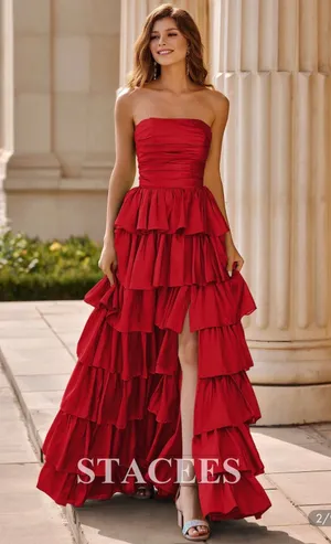 Stacees Prom Dress Red Size 6 thumbnail 1