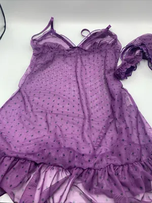 Polka Dot Mesh Babydoll Bow Sheer Nightie Festival Club wear Small Baddie Fairy thumbnail 4