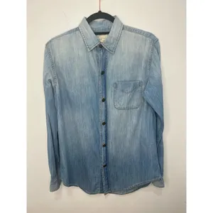Current/Elliott The Prep School Light Wash Chambray Denim Shirt Small thumbnail 5